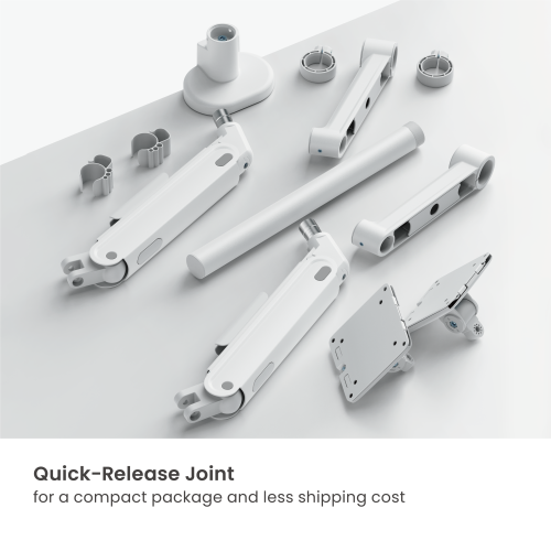 Economy Sleek Dual Screen Pole-Mounted Mechanical Spring Monitor Arm LDT122-C024PE  Sturdy metal build, fluid rounded design, cost-efficiency. from china(chinese)