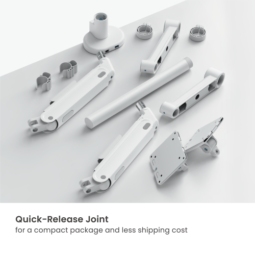 Economy Sleek Dual Screen Pole-Mounted Mechanical Spring Monitor Arm with USB 3.0 Ports LDT122-C024UCPE  Sturdy metal build, fluid rounded design, cost-efficiency. from china(chinese)