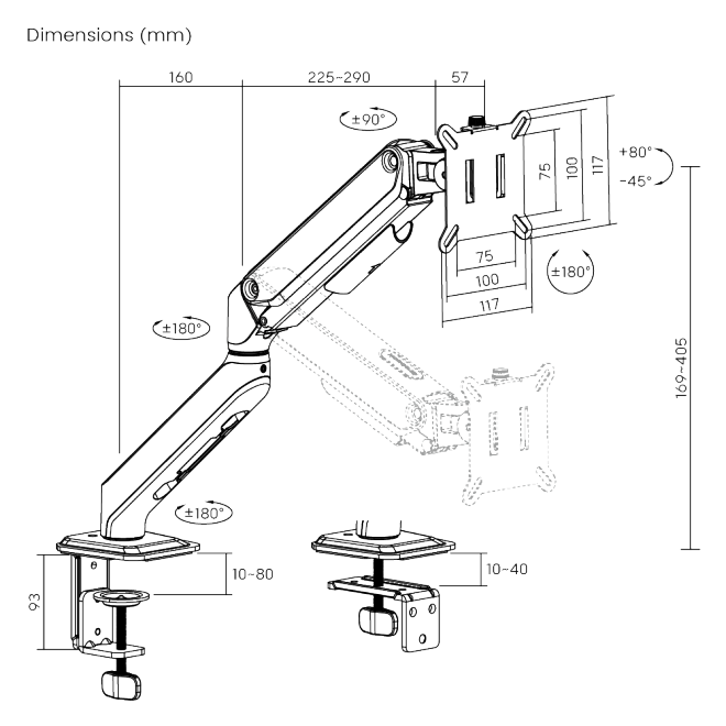 Flow Core Mechanical Spring Monitor Arm BT-MMA-B1 Designed to Impress, Built to Perform. from china(chinese)