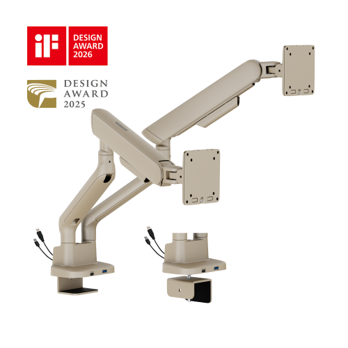 ELITE Dual-Screen Mechanical Spring Monitor Arm with USB-A & USB-C Ports LDT118-C024UC Leads the modernity by appearance and functionality. from china(chinese)