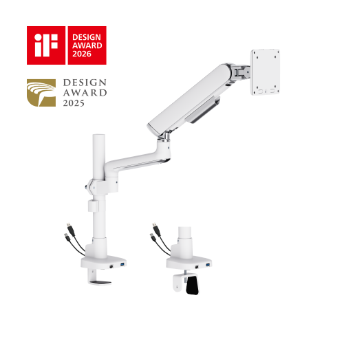 ELITE Pole-Mounted Mechanical Spring Monitor Arm with USB-A & USB-C Ports LDT118-C012UCP Leads the modernity by appearance and functionality. from china(chinese)