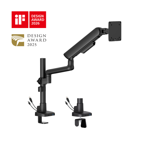 ELITE Pole-Mounted Mechanical Spring Monitor Arm with USB-A & USB-C Ports LDT118-C012UCP Leads the modernity by appearance and functionality. from china(chinese)