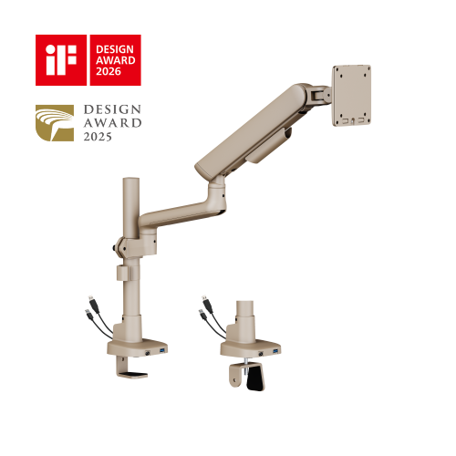 ELITE Pole-Mounted Mechanical Spring Monitor Arm with USB-A & USB-C Ports LDT118-C012UCP Leads the modernity by appearance and functionality. from china(chinese)