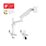 ELITE Pole-Mounted Mechanical Spring Monitor Arm with USB-A & USB-C Ports
