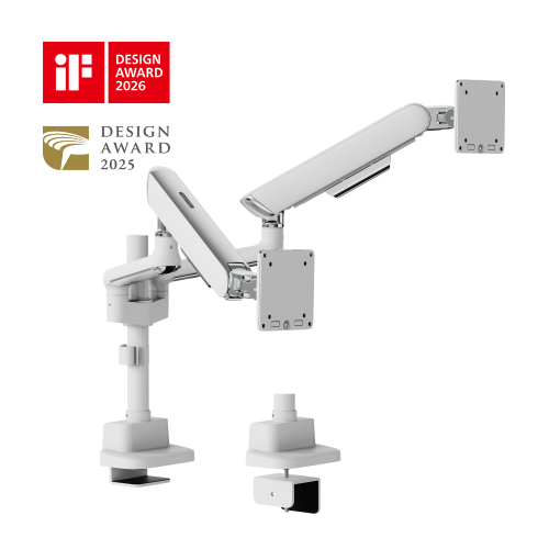 ELITE Dual-Screen Pole-Mounted Mechanical Spring Monitor Arm LDT118-C024P Leads the modernity by appearance and functionality. from china(chinese)