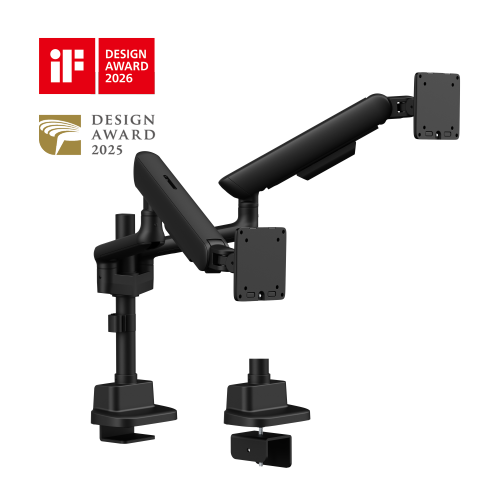 ELITE Dual-Screen Pole-Mounted Mechanical Spring Monitor Arm LDT118-C024P Leads the modernity by appearance and functionality. from china(chinese)