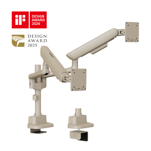 ELITE Dual-Screen Pole-Mounted Mechanical Spring Monitor Arm LDT118-C024P Leads the modernity by appearance and functionality. from china(chinese)