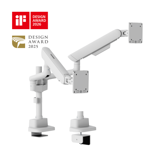 ELITE Dual-Screen Pole-Mounted Mechanical Spring Monitor Arm LDT118-C024P Leads the modernity by appearance and functionality. from china(chinese)
