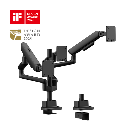 ELITE Triple-Screen Pole-Mounted Mechanical Spring Monitor Arm LDT118-C036P Leads the modernity by appearance and functionality. from china(chinese)