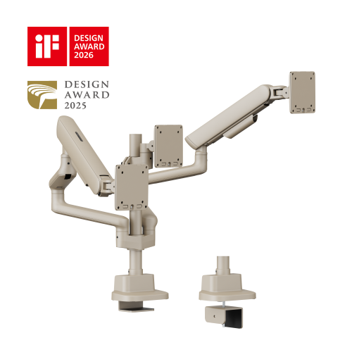 ELITE Triple-Screen Pole-Mounted Mechanical Spring Monitor Arm LDT118-C036P Leads the modernity by appearance and functionality. from china(chinese)