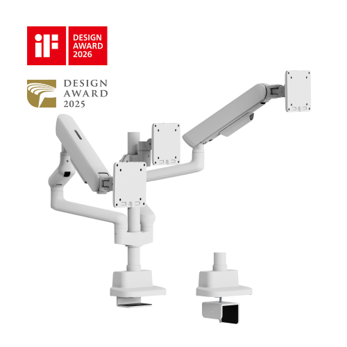 ELITE Triple-Screen Pole-Mounted Mechanical Spring Monitor Arm LDT118-C036P Leads the modernity by appearance and functionality. from china(chinese)
