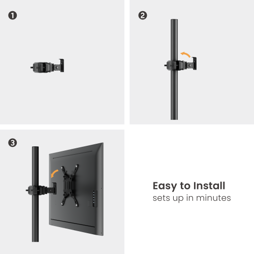 Pivot TV/Monitor Pole Mount with Extension Adapter Arms LDA35-220E Flexible Viewing with Pole Mount Performance from china(chinese)