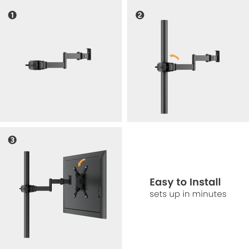 Full-Motion TV/Monitor Pole Mount with Extension Adapter Arms LDA35-222E  Flexible Viewing with Pole Mount Performance from china(chinese)