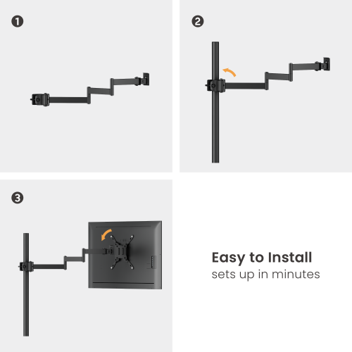 Full-Motion TV/Monitor Pole Mount with Extension Adapter Arms LDA35-223E Flexible Viewing with Pole Mount Performance from china(chinese)