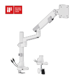 Nova Slim Pole-Mounted Mechanical Spring Monitor Arm with USB-A & USB-C Ports