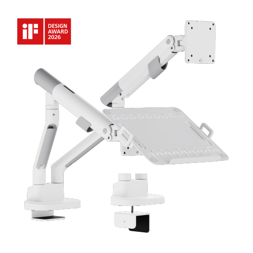  Nova Slim Mechanical Spring Dual Monitor Arm with Laptop Tray LDT105-C024ML Slim, Sleek, Smooth from china(chinese)