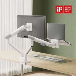  Nova Slim Mechanical Spring Dual Monitor Arm with Laptop Tray