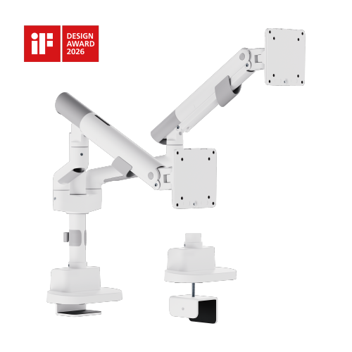  Nova Slim Pole-Mounted Mechanical Spring Dual Monitor Arm LDT105-C024P Slim, Sleek, Smooth from china(chinese)