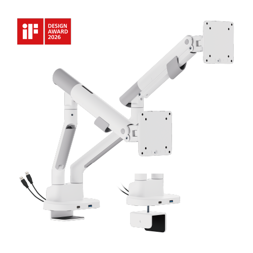 Nova Slim Mechanical Spring Dual Monitor Arm with USB-A & USB-C Ports LDT105-C024UC Slim, Sleek, Smooth from china(chinese)