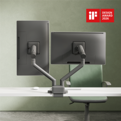 Nova Slim Mechanical Spring Dual Monitor Arm with USB-A & USB-C Ports