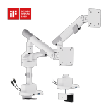 Nova Slim Pole-Mounted Mechanical Spring Dual Monitor Arm with USB-A & USB-C Ports