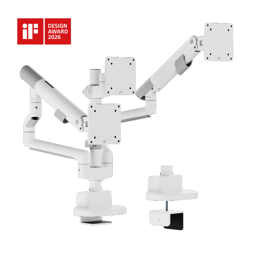 Nova Slim Pole-Mounted Mechanical Spring Triple Monitor Arm LDT105-C036P Slim, Sleek, Smooth from china(chinese)