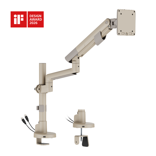 Nova Slim Pole-Mounted Mechanical Spring Monitor Arm with USB-A & USB-C Ports LDT105-C012UCP  Slim, Sleek, Smooth from china(chinese)