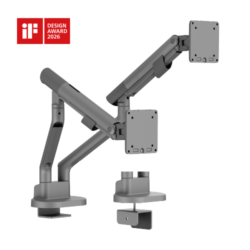  Nova Slim Mechanical Spring Dual Monitor Arm LDT105-C024  Slim, Sleek, Smooth from china(chinese)