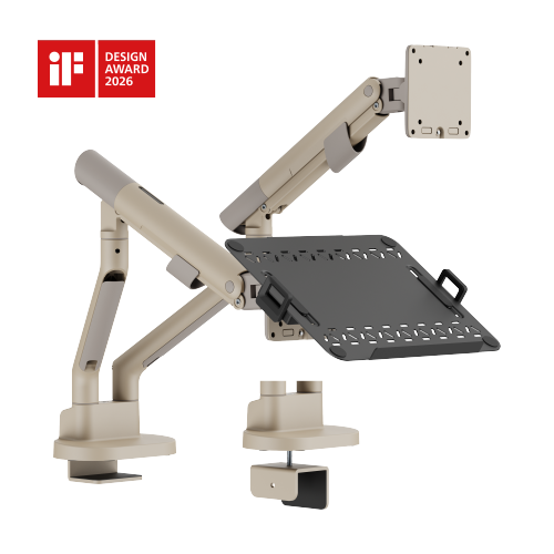  Nova Slim Mechanical Spring Dual Monitor Arm with Laptop Tray LDT105-C024ML Slim, Sleek, Smooth from china(chinese)