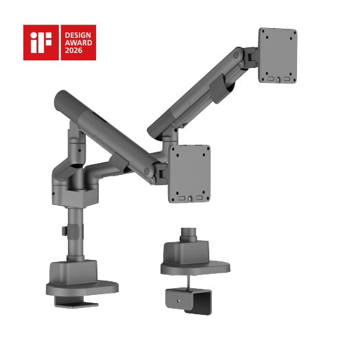 Nova Slim Pole-Mounted Mechanical Spring Dual Monitor Arm LDT105-C024P Slim, Sleek, Smooth from china(chinese)