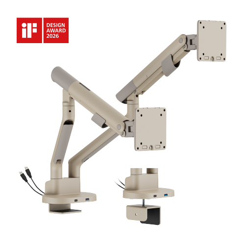 Nova Slim Mechanical Spring Dual Monitor Arm with USB-A & USB-C Ports LDT105-C024UC Slim, Sleek, Smooth from china(chinese)