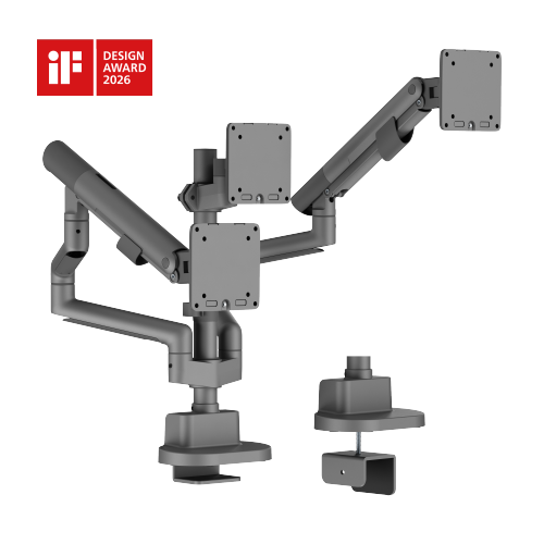 Nova Slim Pole-Mounted Mechanical Spring Triple Monitor Arm LDT105-C036P Slim, Sleek, Smooth from china(chinese)