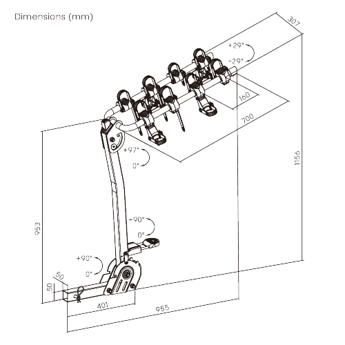 Foldable 4-Bike Hitch Rack for Cars CBR09-41H A fully foldable, no-assembly solution for carrying multiple bikes or e-bikes up to 65kg (143 lbs). from china(chinese)