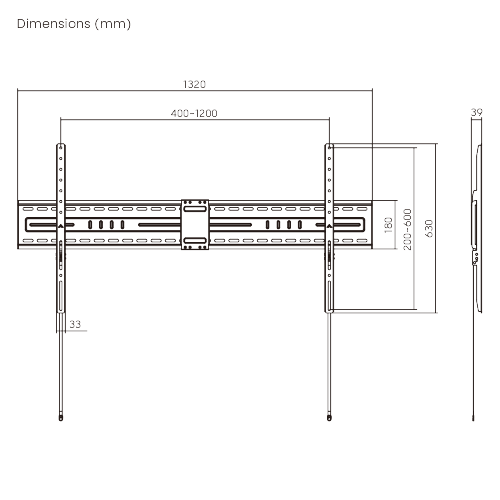  Large Screen Heavy-Duty Fixed TV Mount LP82-612F Supports ultra-large screens up to 140" and 150kg (330bs) from china(chinese)