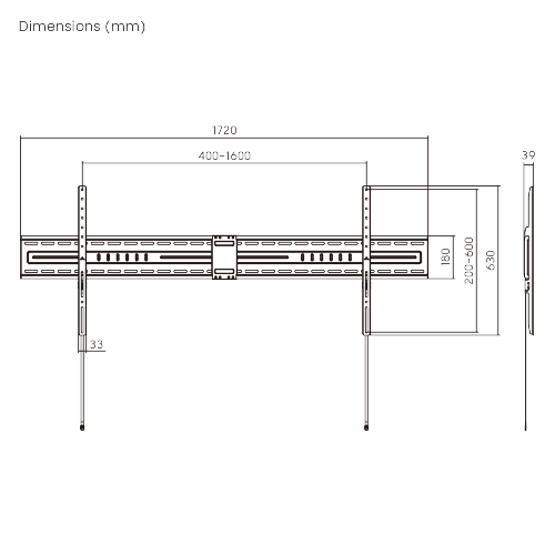  Large Screen Heavy-Duty Fixed TV Mount LP82-616F Supports ultra-large screens up to 150" and 150kg (330bs) from china(chinese)