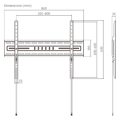 Large Screen Heavy-Duty Fixed TV Mount LP82-68F Supports ultra-large screens up to 100" and 150kg (330bs) from china(chinese)