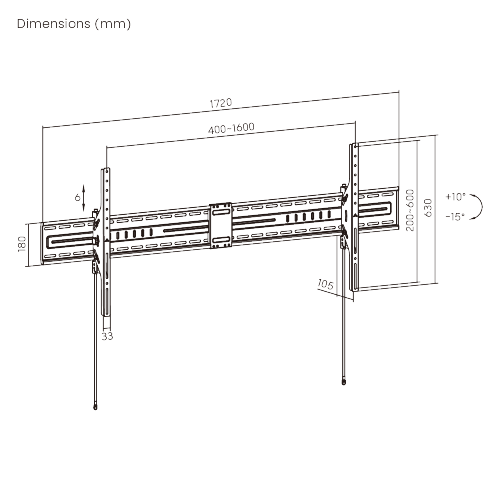  Large Screen Heavy-Duty Tilt TV Mount LP82-616T  Supports ultra-large screens up to 150" and 150kg (330bs) from china(chinese)