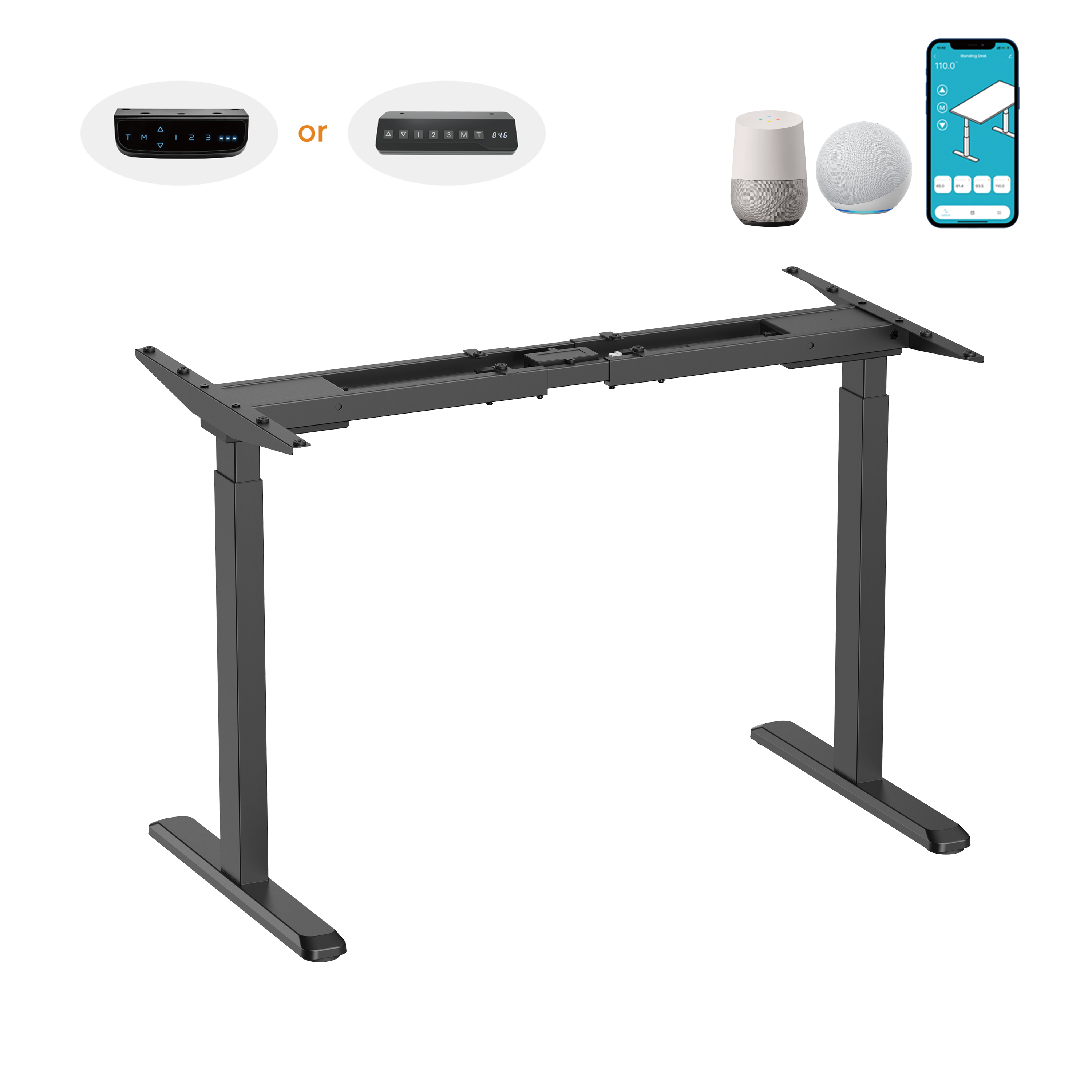Smart-Controlled Dual-Motor Sit-Stand Desks (3-Stage, Reversed