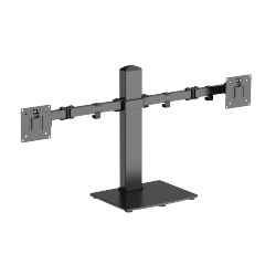 Dual-Screen Vertical Lift Monitor Mount with US Standard Power Strip