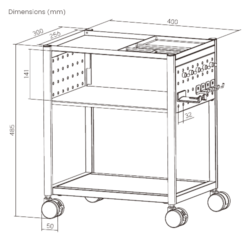 Standard Mobile Storage Cabinet with Pegboard MCT02-01 Storage that moves with you. from china(chinese)