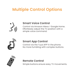 Motorized Swivel TV Ceiling Mount with Stepless Height Adjustment