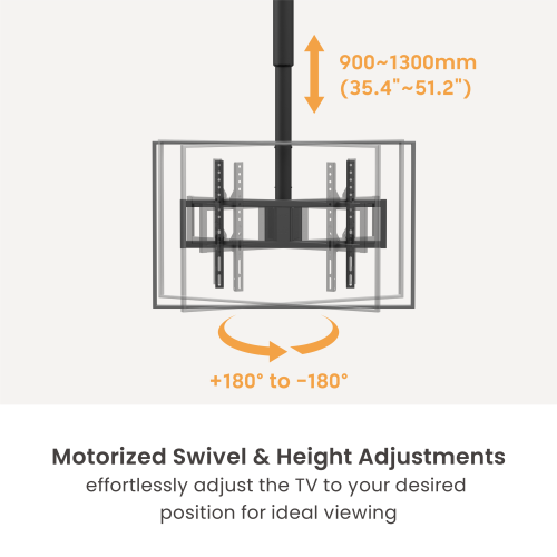 Motorized Swivel TV Ceiling Mount with Stepless Height Adjustment PLB-M0946LS For most 37”~86” TVs from china(chinese)