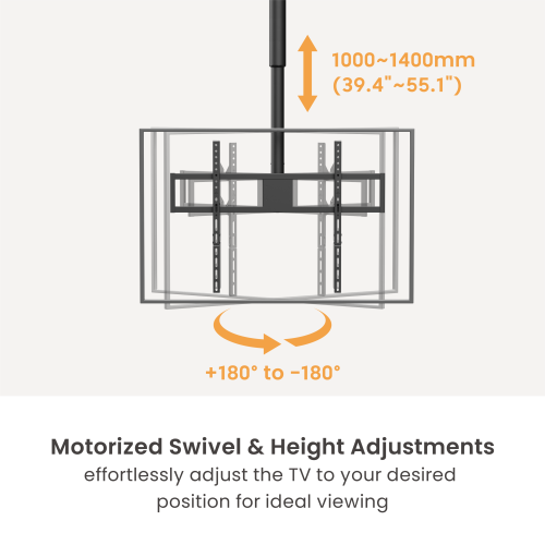 Motorized Swivel TV Ceiling Mount with Stepless Height Adjustment PLB-M0968LS For most 50”~100” TVs from china(chinese)