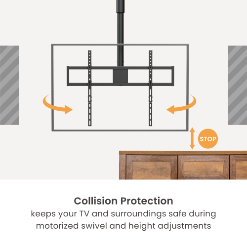 Motorized Swivel TV Ceiling Mount with Mechanical Height Adjustment PLB-M0968S For most 50”~100” TVs from china(chinese)