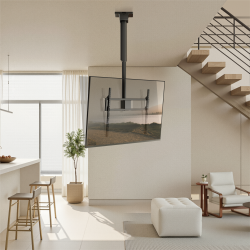 Motorized Swivel TV Ceiling Mount with Stepless Height Adjustment