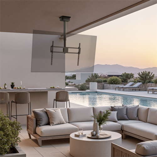 Motorized Swivel TV Ceiling Mount with Stepless Height Adjustment PLB-M0968LS For most 50”~100” TVs from china(chinese)