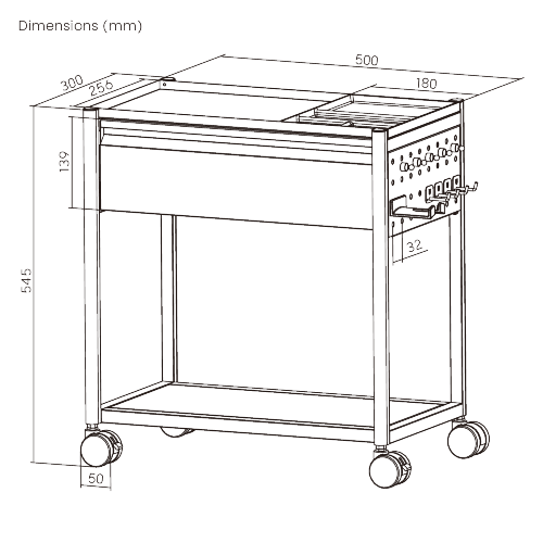 Large Mobile Storage Cabinet with Pegboard MCT03-02 Storage that moves with you. from china(chinese)