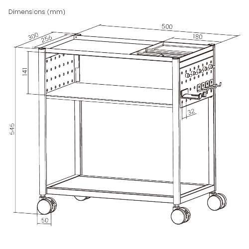 Large Mobile Storage Cabinet with Pegboard MCT03-01 Storage that moves with you. from china(chinese)