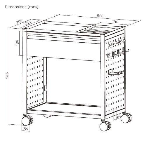 Large Mobile Storage Cabinet with Pegboard MCT03-03 Storage that moves with you. from china(chinese)
