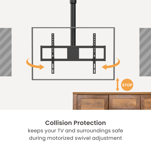 Motorized Swivel TV Ceiling Mount with Mechanical Height Adjustment PLB-M0946S For most 37”~86” TVs from china(chinese)